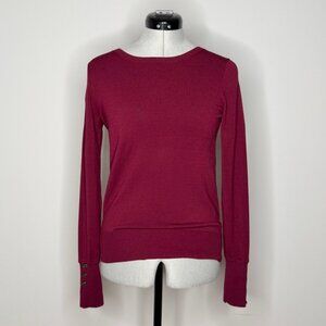 Ann Taylor Long Sleeve Button-Cuff Sweater